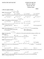 Đề kiểm tra có đáp án chi tiết học kì 2 môn toán lớp 10 năm học 2016-2017 trường THPT Quốc học-huế mã đề 102 | Toán học, Lớp 10 - Ôn Luyện
