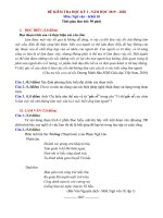 Đề thi học kì 1 môn Văn lớp 10 năm 2019 - 2020 có đáp án | Ngữ văn, Lớp 10 - Ôn Luyện