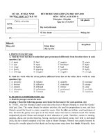 Đề thi chọn HSG Tiếng Anh 11 năm 2017 - 2018 trường THPT Lý Thái Tổ - Bắc Ninh - THI247.com