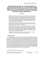 Những vấn đề cần thiết khi thực hiện nghiên cứu theo hướng chuyên khảo về lý luận và thực nghiệm trên đất sét yếu bão hòa nước của các khu vực đất yếu ở TP. Hồ Chí Minh và vùng châu thổ sông mê kông phần cực Nam nước ta
