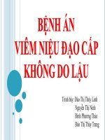 Bệnh án viêm niệu đạo không do lậu