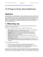 Bài đọc 4.2. 10 Things to Know about Spillovers (Tài liệu online, chỉ có bản tiếng Anh)