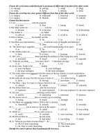 Trắc nghiệm tiếng anh lớp 10 học kì 2 năm 2013 đề 4