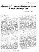 Nâng cao chất lượng nguồn nhân lực du lịch ở Việt Nam hiện nay.