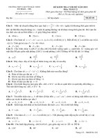 Đề kiểm tra cuối hè năm 2019 môn Toán 12 trường THPT chuyên Bắc Ninh