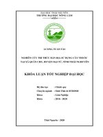 (Khóa luận tốt nghiệp) Nghiên cứu tri thức bản địa và sử dụng cây thuốc tại xã Quân Chu, huyện Đại Từ, tỉnh Thái Nguyên
