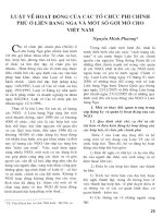 Luật về hoạt động của các tổ chức phi chính phủ ở Liên Bang Nga và một số gợi mở cho Việt Nam.