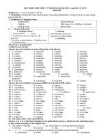 ĐỀ CƯƠNG ÔN TẬP TIẾNG ANH 11 HỌC KÌ 1