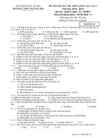 Đề thi thử Sinh học 11 THPTQG lần 1 năm 2018 - 2019 trường Ngô Sĩ Liên - Bắc Giang - THI247.com