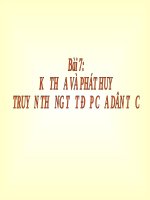 Bài giảng GDCD 9 bài 7 Kế thừa và phát huy truyền thống tốt đẹp của dân tộc | Lớp 9, GDCD - Ôn Luyện