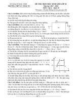 Đề thi chọn HSG Vật lý 10 năm 2017 - 2018 trường THPT Lý Thái Tổ - Bắc Ninh - THI247.com