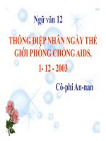 bài Thông điệp nhân ngày thế giới phòng chống AIDS | Lớp 12, Ngữ văn - Ôn Luyện