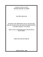 Vận dụng chu trình kiến tạo 5e vào dạy một số chủ đề toán cho sinh viên khối trường cao đẳng kinh tế   kỹ thuật TT 