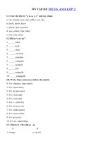 Tải Đề ôn tập hè môn Tiếng Anh lớp 2 lên lớp 3 số 2 - Ôn tập Tiếng Anh lớp 2 cả năm có đáp án