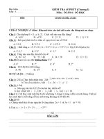 Toán 6 Đại số KIỂM TRA 45 PHÚT (Chương I) Môn_ TOÁN 6 - SỐ HỌC