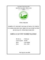 (Khóa luận tốt nghiệp) Nghiên cứu tri thức bản địa sử dụng cây thuốc của đồng bào dân tộc thiểu số tại xã Phú Xuyên, huyện Đại Từ, tỉnh Thái Nguyên