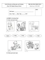 Tải Đề thi học kì 2 môn tiếng Anh lớp 5 năm học 2014-2015 trường tiểu học Đoàn Thị Nghiệp, Tiền Giang - Đề kiểm tra học kì 2 môn tiếng Anh có File nghe