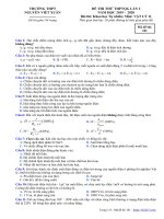 Đề khảo sát Vật lý 11 lần 2 năm 2019 - 2020 trường Nguyễn Viết Xuân - Vĩnh Phúc - THI247.com