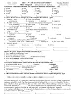 Đề thi thử vào lớp 10 môn tiếng anh năm học 2014   2015