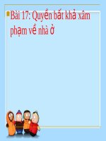 Bài giảng GDCD 6 bài 17 Quyền bất khả xâm phạm về nhà ở | GDCD, Lớp 6 - Ôn Luyện