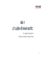 Bài giảng Lý luận nhà nước và pháp luật: Bài 1 - ThS. Nguyễn Hoàng Mỹ Linh