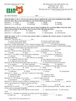 Đề thi thử THPTQG 2018 môn Tiếng Anh - THPT Hà Huy Tập – Nghệ An lần 3