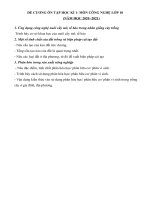 Năm học 2020 - 2021; Đề cương ôn tập HK1 - Môn Công nghệ ...