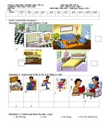 Tải Đề thi học kì 2 môn Tiếng Anh lớp 3 năm 2015 trường tiểu học Nghi Tân, Nghệ An - Đề kiểm tra học kì 2 môn Tiếng Anh lớp 3