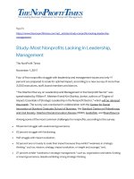 Bài đọc 14.2. Study: Most Nonprofits Lacking In Leadership, Management (Chỉ có bản tiếng Anh)