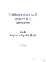 Bài giảng 11 (tiếp theo). Vấn đề phương sai của sai số thay đổi trong mô hình hồi quy (Heteroskedasticity)