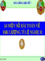 Một số bài toán về đại lượng tỉ lệ nghịch | Toán học, Lớp 7 - Ôn Luyện