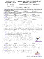 Đề khảo sát Vật lý 10 lần 3 năm 2018 – 2019 trường Yên Lạc – Vĩnh Phúc - THI247.com