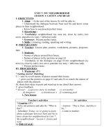 Tải Giáo án Tiếng Anh lớp 8 Unit 7: My neighborhood - Lesson 1 - Giáo án điện tử môn Tiếng Anh lớp 8