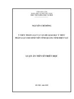 Ý thức pháp luật và vấn đề giáo dục ý thức pháp luật cho sinh viên tỉnh Quảng Ninh hiện nay