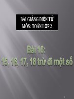 Soạn bài 15,16,17,18 trừ đi 1 số | Toán học, Lớp 2 - Ôn Luyện