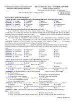 Đề khảo sát lần 1 Tiếng Anh 11 năm 2019 – 2020 trường Đoàn Thượng – Hải Dương - THI247.com