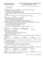 Đề khảo sát Sinh học 11 lần 3 năm 2018 - 2019 trường Yên Lạc - Vĩnh Phúc - THI247.com