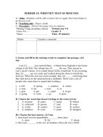 Tải Giáo án Tiếng Anh lớp 9: Written test 45 minutes 1 - Giáo án điện tử môn Tiếng Anh lớp 9