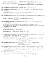 Đề thi thử Quốc gia 2016 môn Toán trường Châu Thành 2 – Đồng Tháp lần 2