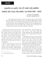 Nguyễn ái Quốc với tổ chức Hội những người Việt Nam yêu nước tại Pháp (1917 - 1923).