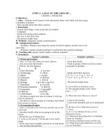 Tải Giáo án Tiếng Anh lớp 10 Unit 1: A day in the life of - Lesson 2 - Giáo án điện tử môn Tiếng Anh lớp 10