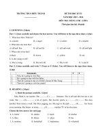 Tải Bộ đề thi học kỳ 2 môn Tiếng Anh lớp 6 CÓ ĐÁP ÁN (4) - Đề kiểm tra học kỳ 2 môn tiếng Anh lớp 6 năm 2017