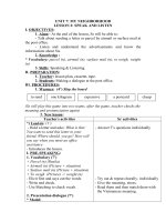 Tải Giáo án Tiếng Anh lớp 8 Unit 7: My neighborhood - Lesson 2 - Giáo án điện tử môn Tiếng Anh lớp 8