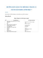 Hướng dẫn trả lời câu hỏi bài 2 trang 11 sgk Sinh học 7