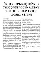 Ứng dụng công nghệ thông tin trong quản lý: Cơ hội và thách thức cho các doanh nghiệp Logistics Việt Nam