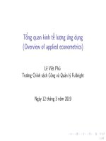 Bài giảng 9. Tổng quan Kinh tế lượng ứng dụng