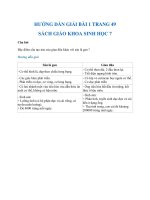Hướng dẫn giải bài 1 trang 49 sgk Sinh học 7