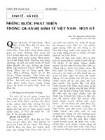 Những bước phát triển trong quan hệ kinh tế Việt Nam - Hoa Kỳ.