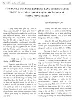 Tính duy lý của người dân đồng bằng sông Cửu Long trong quá trình chuyển dịch cơ cấu kinh tế trong nông nghiệp