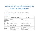 Câu hỏi thảo luận trang 124 sgk Sinh học 7 | Giải Sinh lớp 7